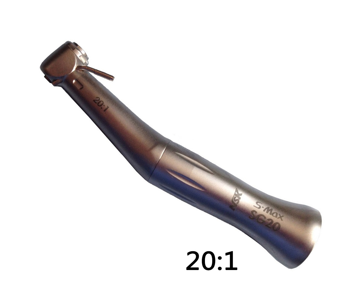 Piesa Cot NSK SG20 cu push buton reductie 20:1 pentru implanturi si endodontie contraunghi Piesa Cot NSK SG20 cu push buton reductie 20:1 pentru implanturi si endodontie contraunghi