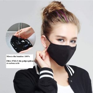 Masca din bumbac cu filtru PM 2.5 cu carbon activ reutilizabila nemedicala