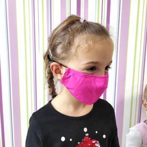 Masca din bumbac cu 2 filtre PM 2.5 cu carbon activ reutilizabila marime mica pentru COPII