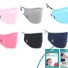 Masca din bumbac cu 2 filtre PM 2.5 cu carbon activ reutilizabila marime mica pentru COPII