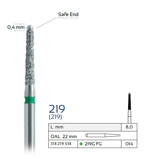 Efilate cu varf inactiv freze ENDO diamantate Verdent 219 220 388 x5buc Efilate cu varf inactiv freze ENDO diamantate Verdent 219 220 388 x5buc