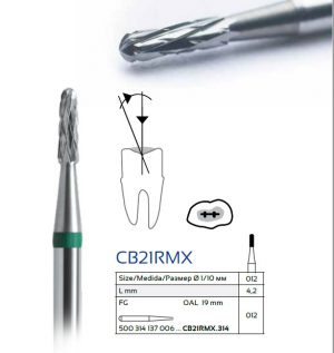 Freze pentru ablatie lucrari protetice si amalgam turbina CB21 RMX 012 Verdent