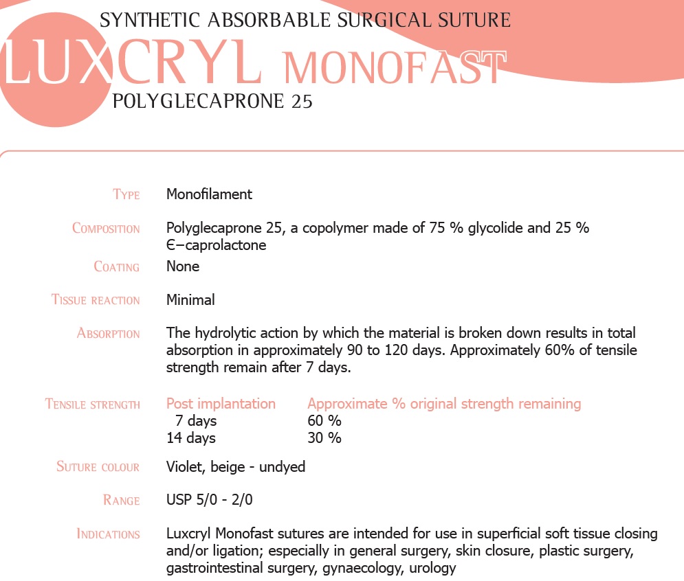 Luxcryl monofast fir de sutura resorbabil cu ac monofilament Lux Sutures Luxcryl monofast fir de sutura resorbabil cu ac monofilament Lux Sutures - imagine 5