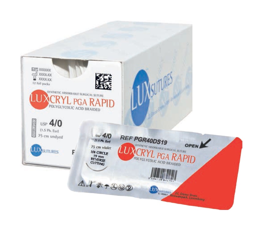 Luxcryl PGA rapid fir de sutura rezorbabil cu ac multifilament impletit Lux Sutures Luxcryl PGA rapid fir de sutura rezorbabil cu ac multifilament impletit Lux Sutures