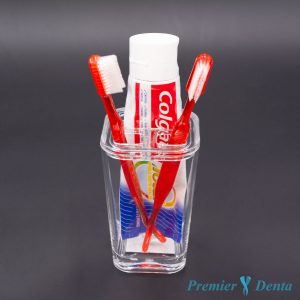Suport periute si pasta de dinti plexiglas transparent