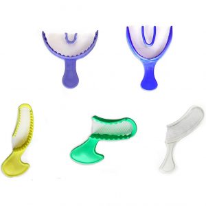 Portamprente pentru ocluzie linguri amprenta plastic cu plasa - Set 5 buc asortate