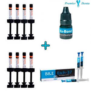 Kit 8 seringi Xs-FiL B&E compozit fotopolimerizabil + Etch 37 BE acid demineralizant 3x 5ml + XS Bond adeziv bonding BE 5ml